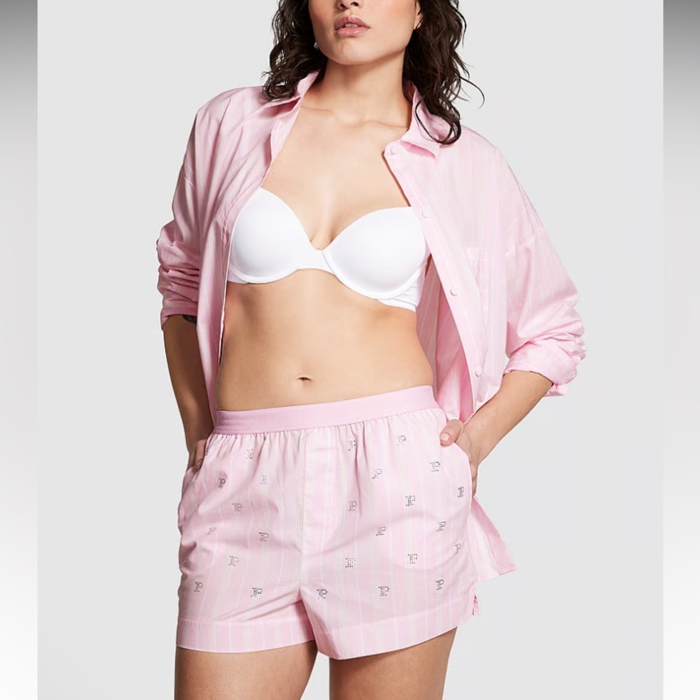 🔥VS Pink ✨bling✨ lounge pajama shorts pjs sleep shorts sz XL NWT - Picture 3 of 9